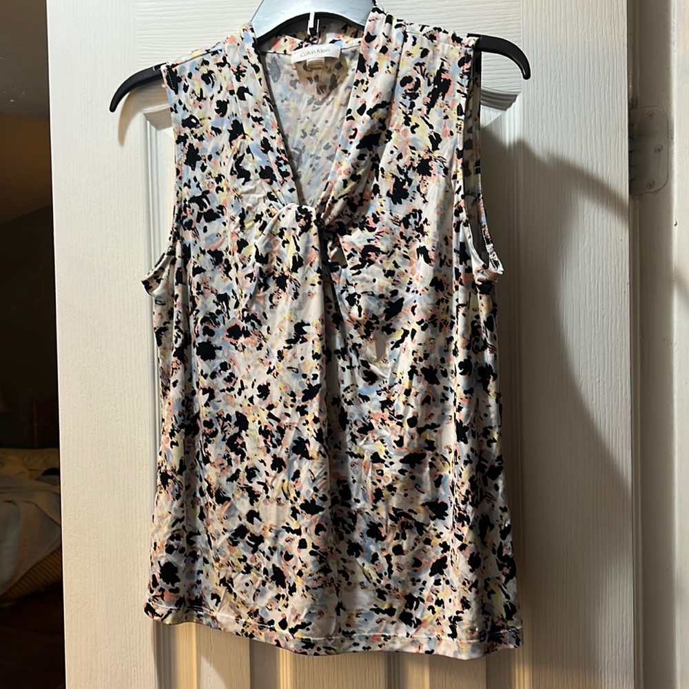 Calvin Klein suit separate size M multicolored top with black,blue, yellow, pink